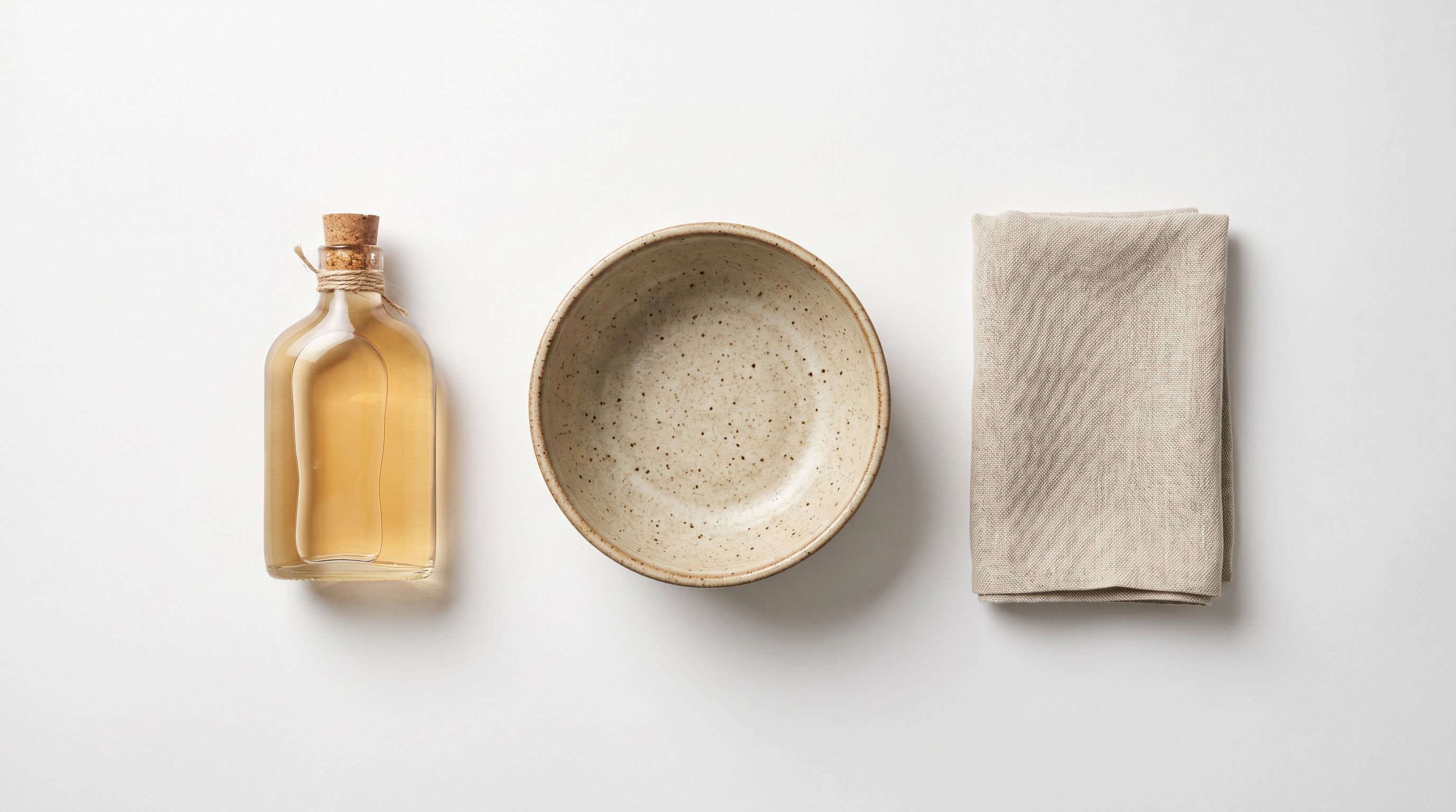 Professional product photography setup with retail items arranged on a white backdrop