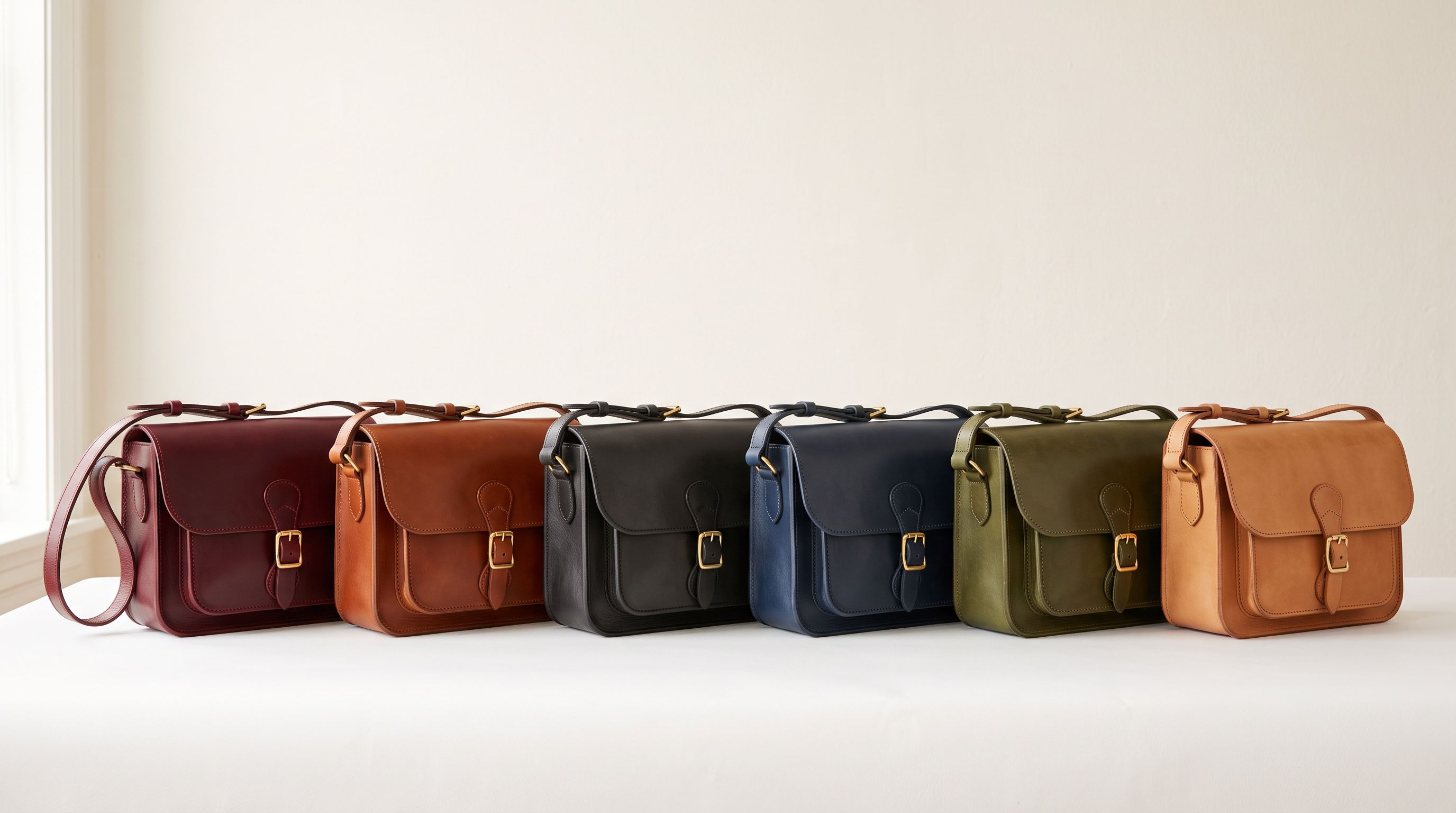 Six versions of the same product in different colour and finish options arranged side by side on a clean white surface showing variant family grouping